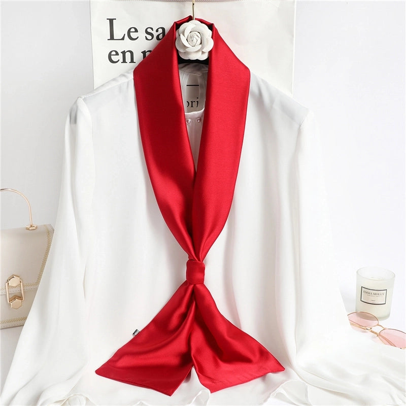Women's Minimalist Classic Style Solid Color Polyester Silk Scarf