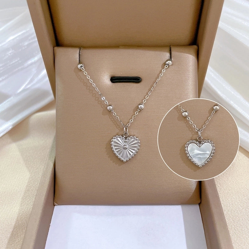 Minimalist Circle Letter Butterfly Titanium Steel Plating Inlay Rhinestones Necklace