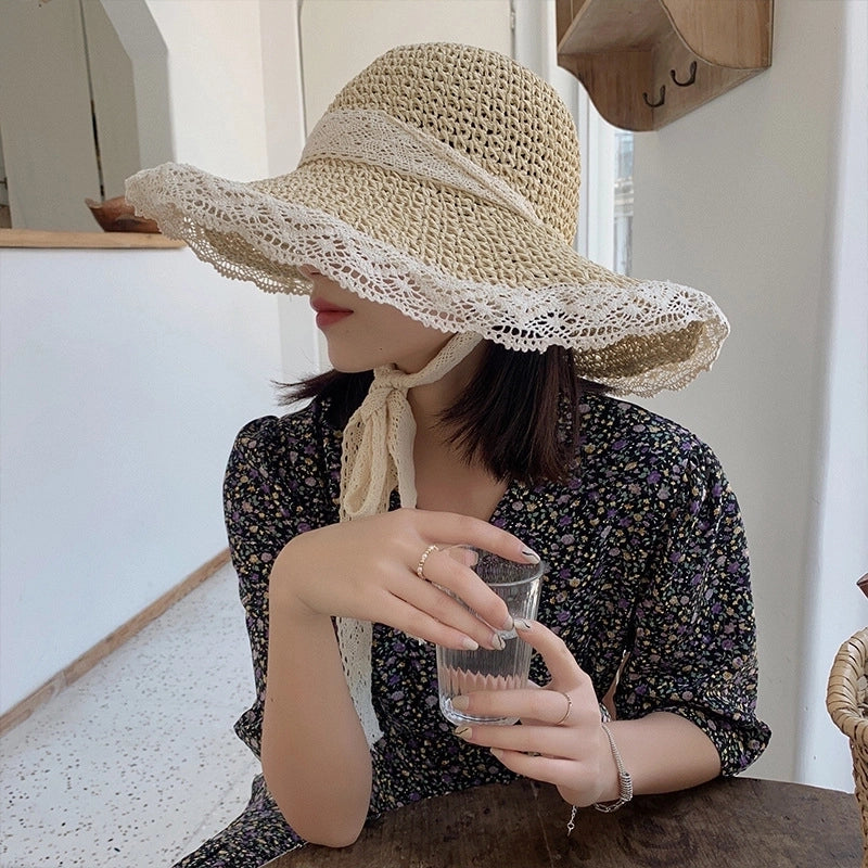 Women's Vacation Minimalist Bow Knot Big Eaves Sun Hat