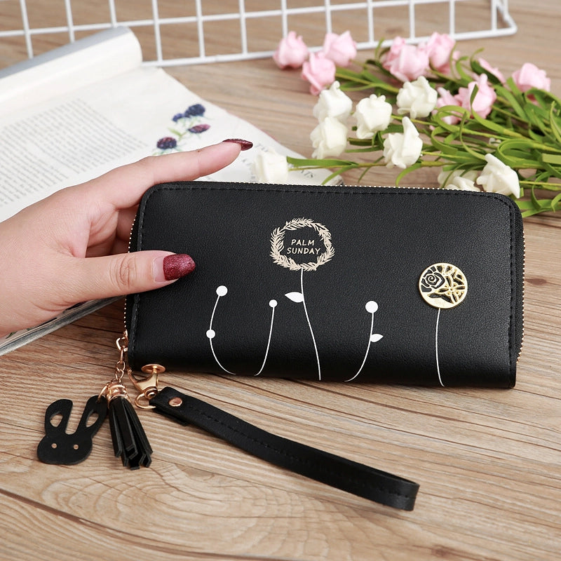 Korean Printing Medium Long Single Pull Wallet