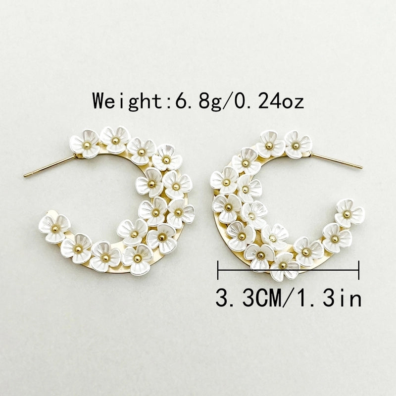1 Pair Casual Sweet IG Style Flower 304 Stainless Steel 14K Gold Plated Ear Studs