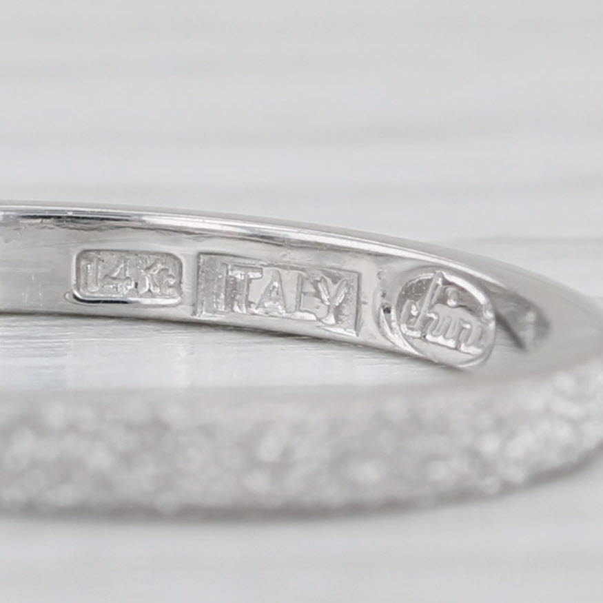 Textured Brushed Band 14k White Gold Size 6 Wedding Stackable Ring