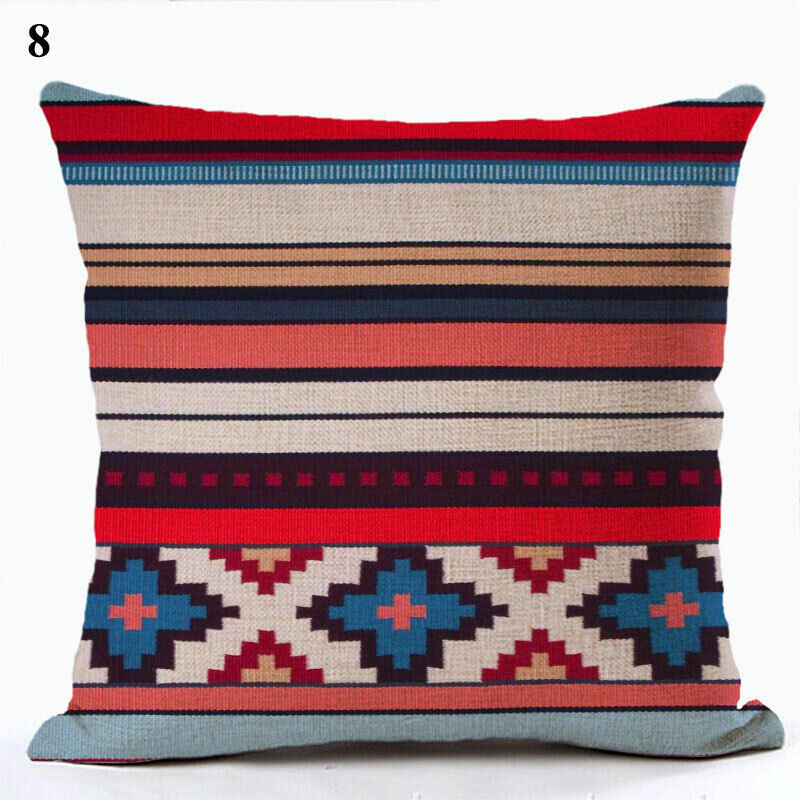 Ethnic Boho Mandala Print Linen Throw Pillow Case Sofa Cushion Cover Home Decor！