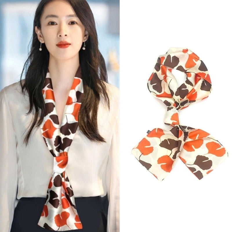 Women's Elegant Minimalist Geometric Chiffon Printing Silk Scarf