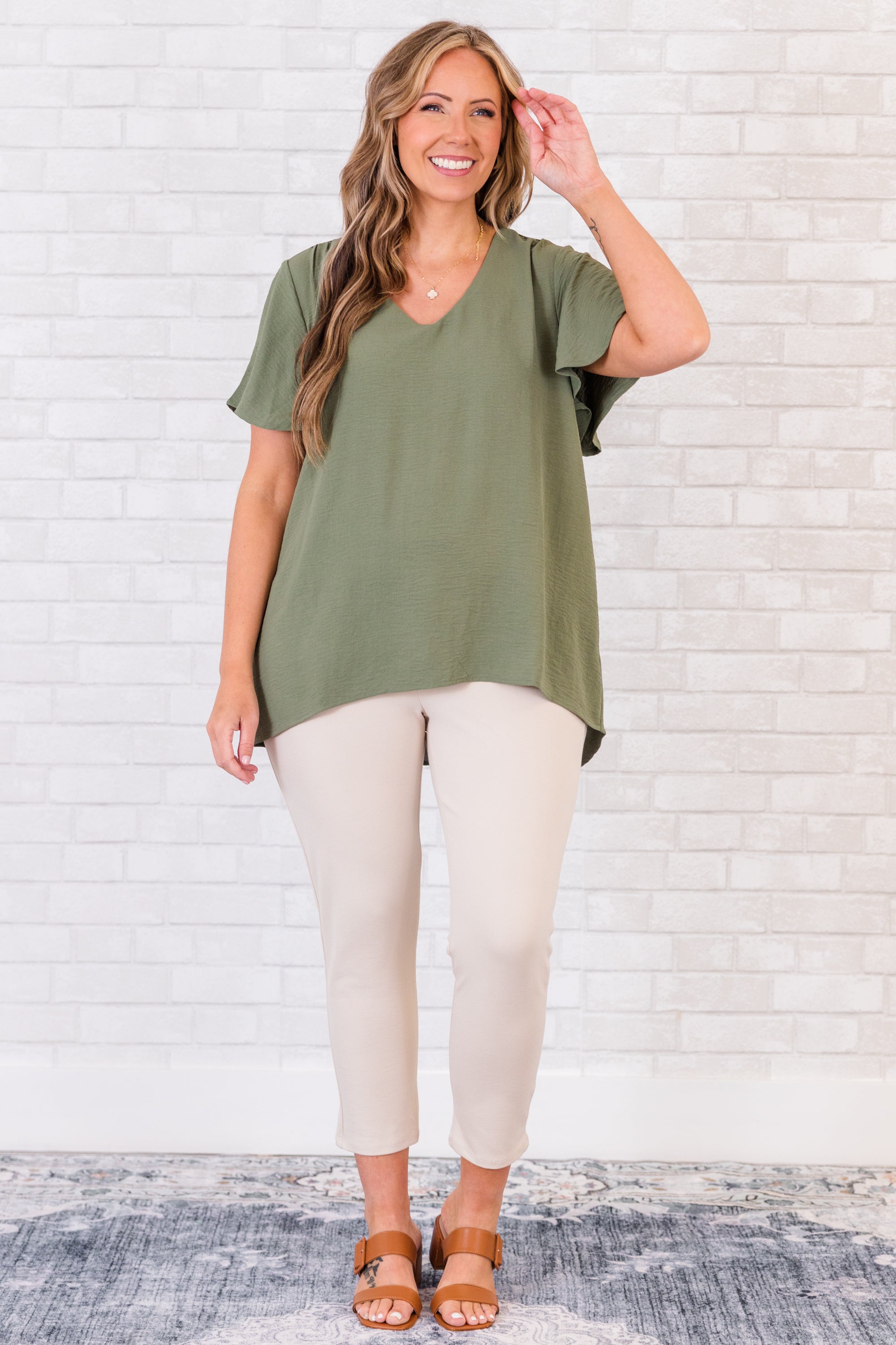 Capital Blouse. Light Olive