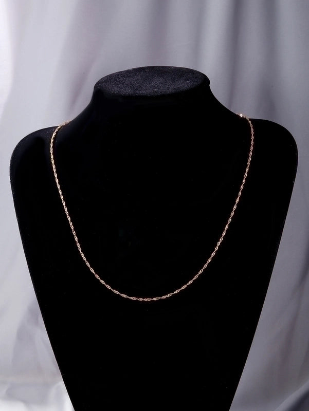 Vintage Style Solid Color Stainless Steel 14K Gold Plated Plating Pendant Necklace