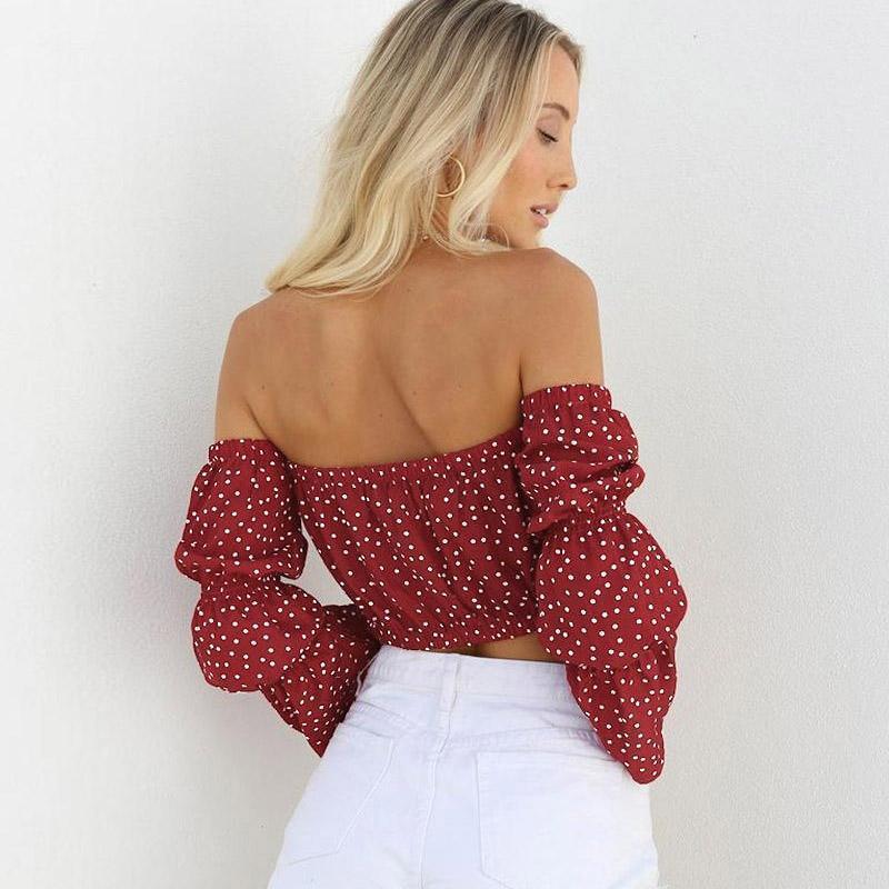 Off The Shoulder Boho Puff Sleeve Top