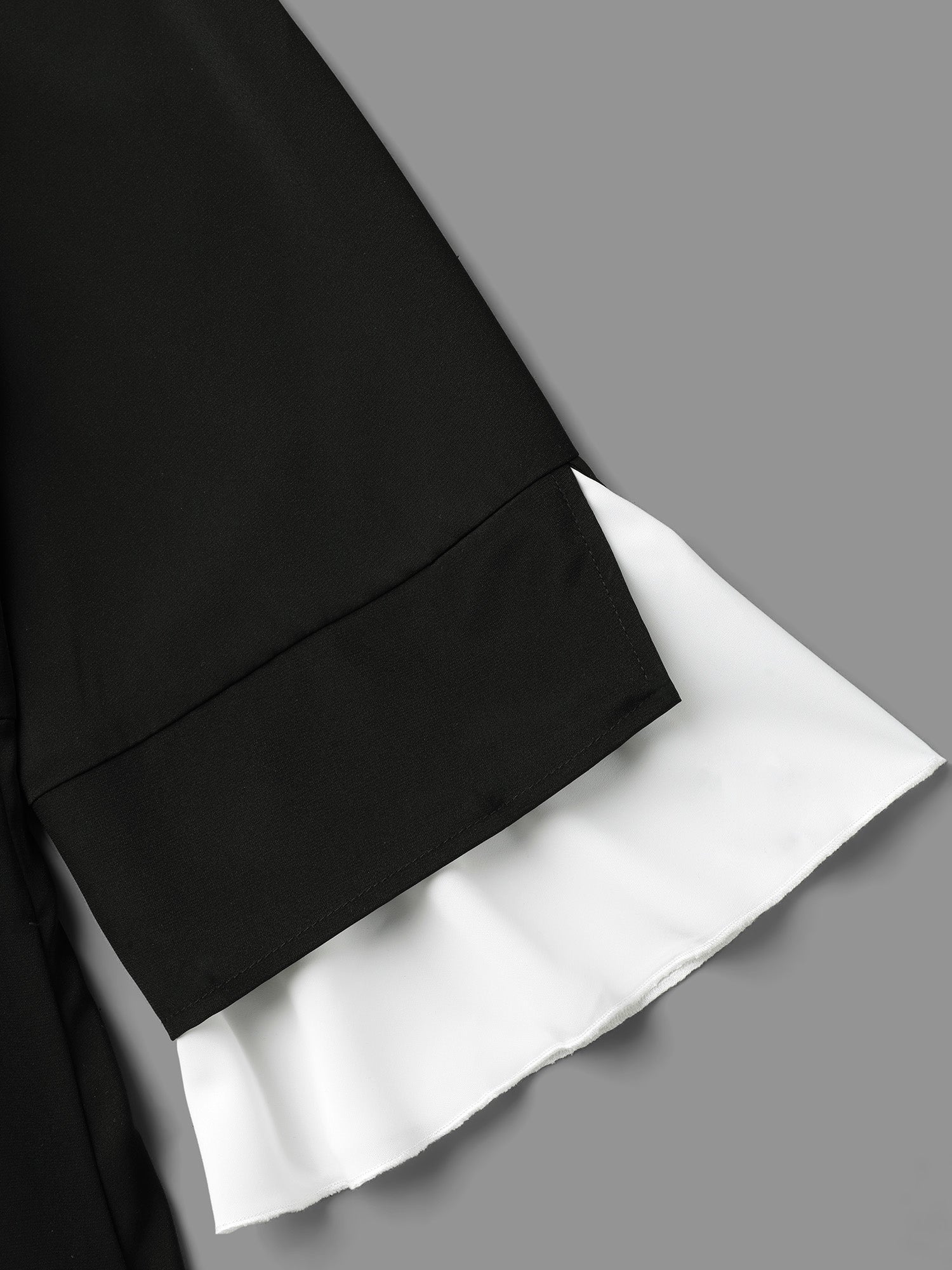 Color Contrast Tiered Skirt Pocket Midi Dress