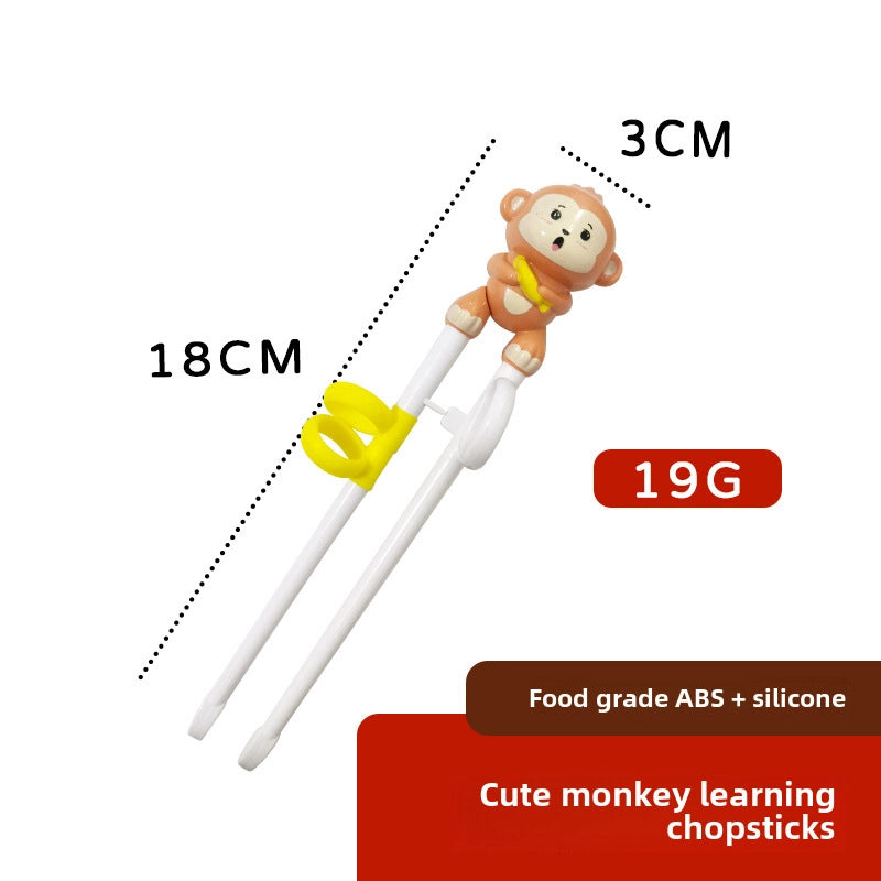 Portable Feeding Children's Tableware Set Cartoon Learning Chopsticks Training Chopsticks 304 Stainless Steel Spoon Fork