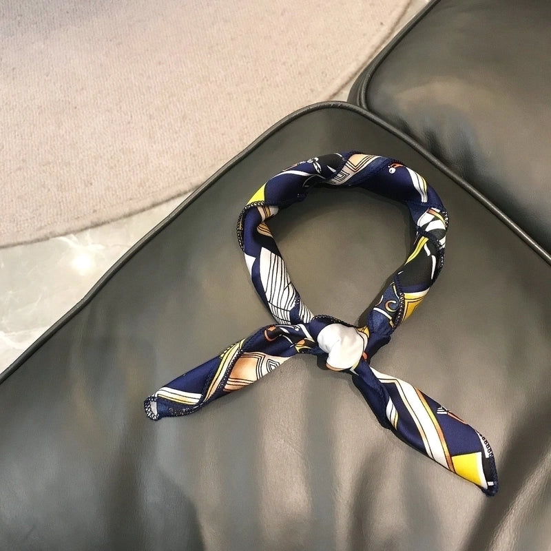 Women's Minimalist Color Block Polyester Silk Scarf