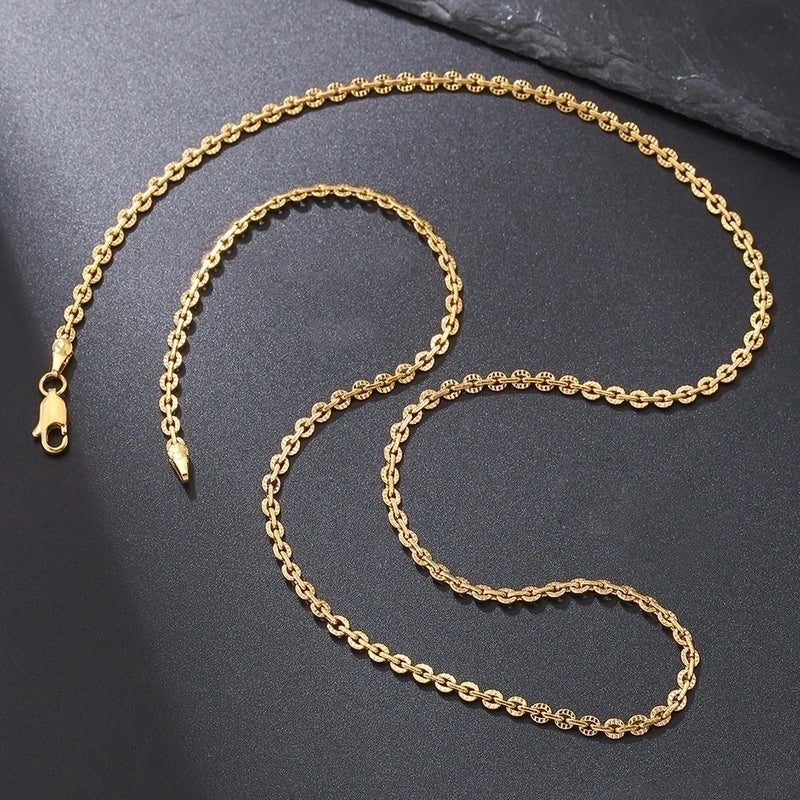 Vintage Style Solid Color Stainless Steel 14K Gold Plated Plating Pendant Necklace