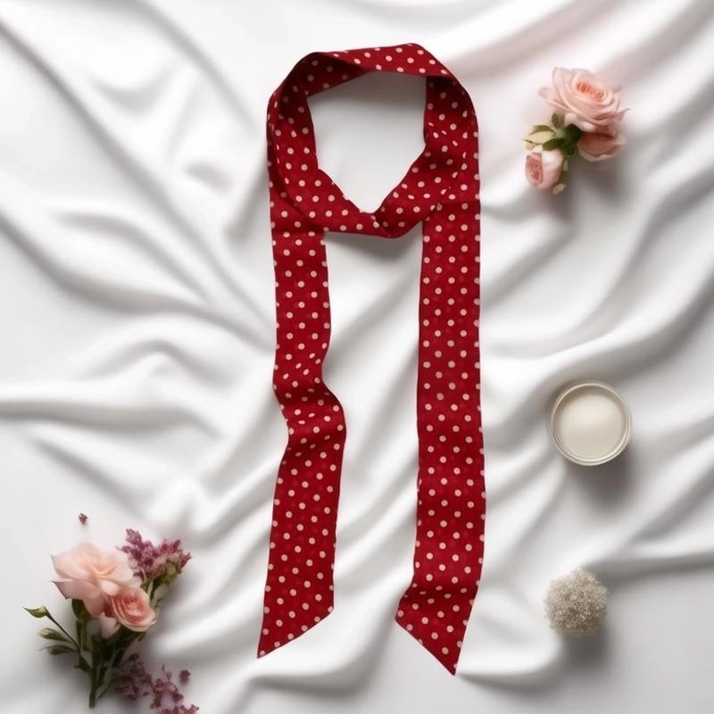 Women's Elegant Polka Dots Leopard Satin Silk Scarf