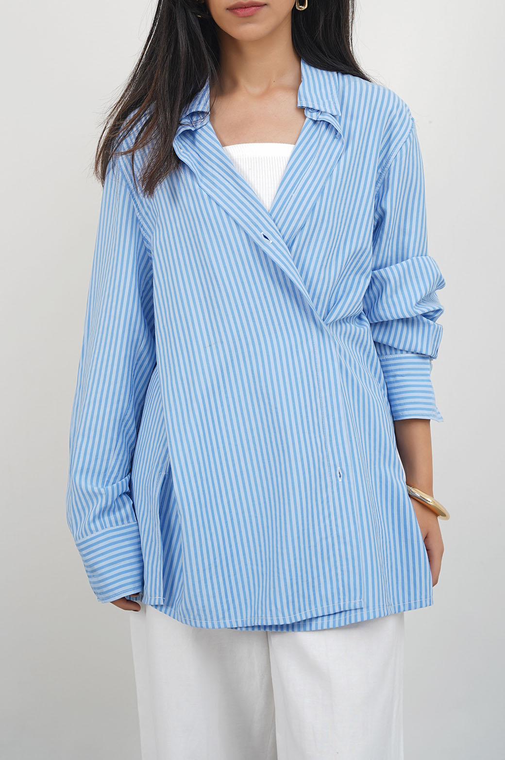 TWO WAY STRIPED SHIRT