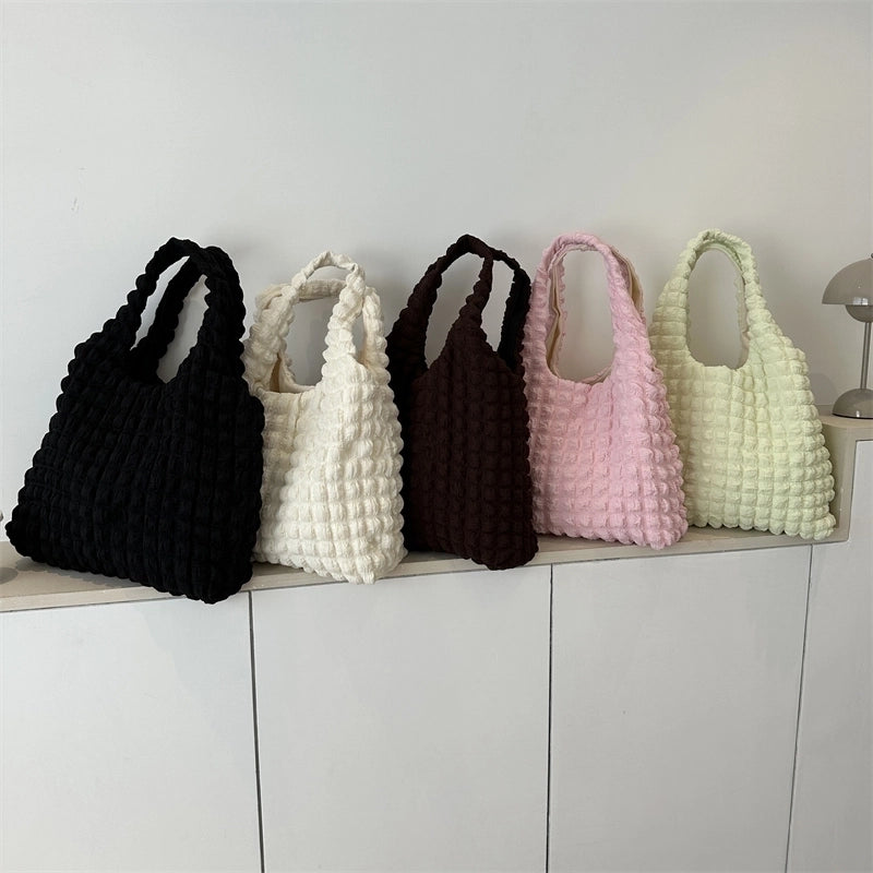 Women's All Seasons Canvas Plaid Solid Color Streetwear Square Magnetic Buckle Handbag