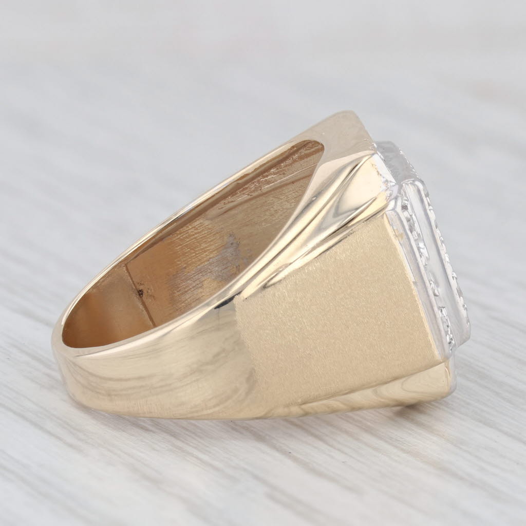 1ctw Men's Pave Diamond Ring 10k Gold Size 10.25
