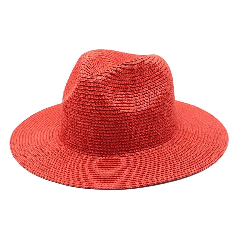 Unisex Minimalist Solid Color Flat Eaves Fedora Hat