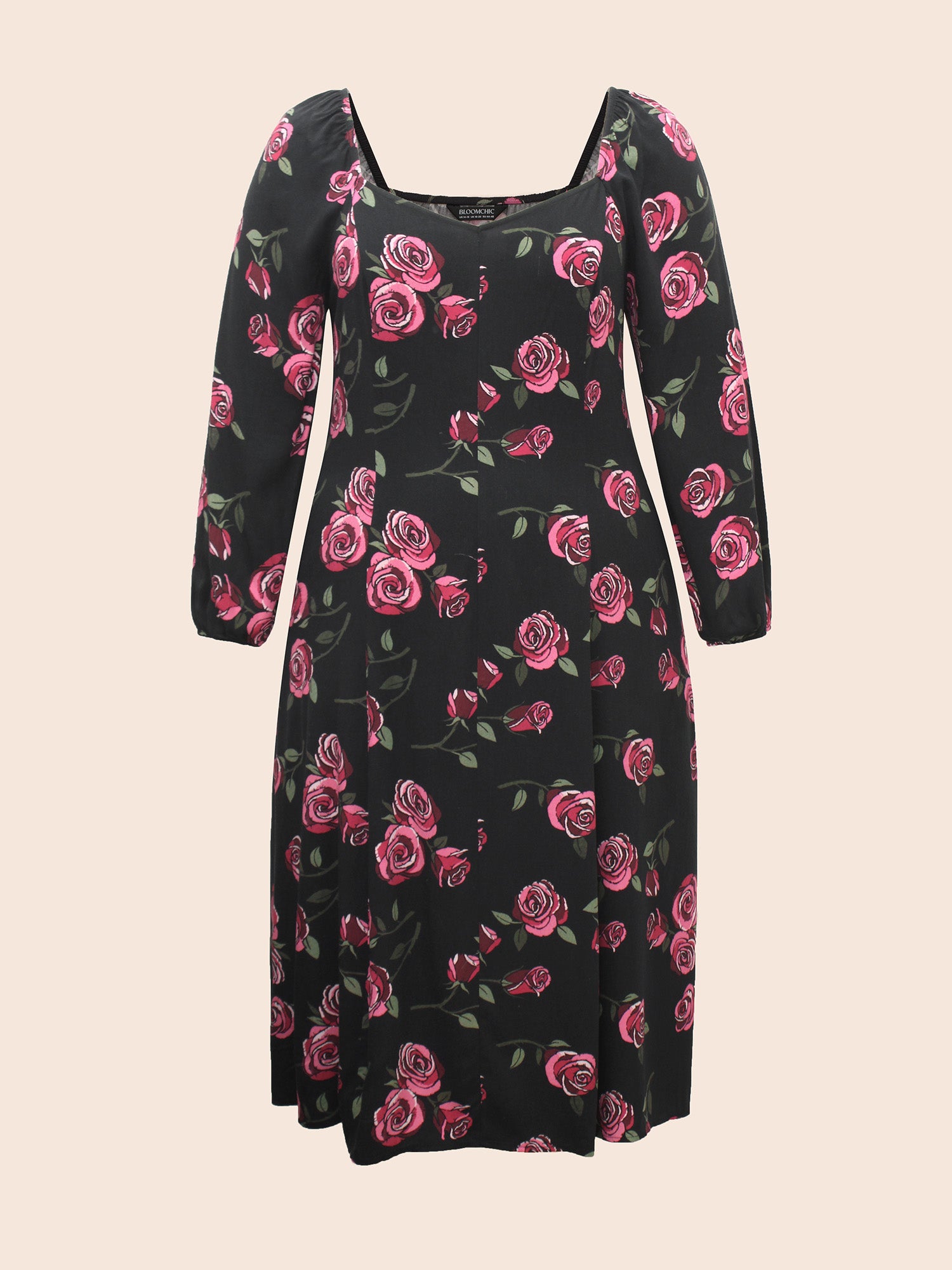 Floral Heart Neckline Cross Straps Dress