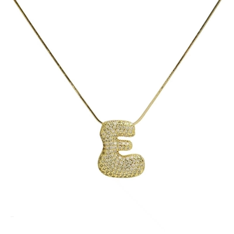 Minimalist Classic Style Letter Copper Plating 18K Gold Plated Pendant Necklace