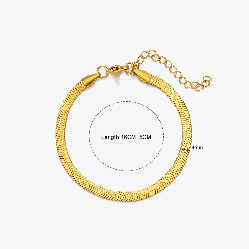 Minimalist Geometric Solid Color Stainless Steel Plating Chain Bracelets