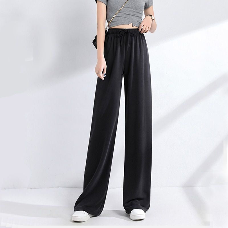 Ice Silk Wide Leg Trousers For Women