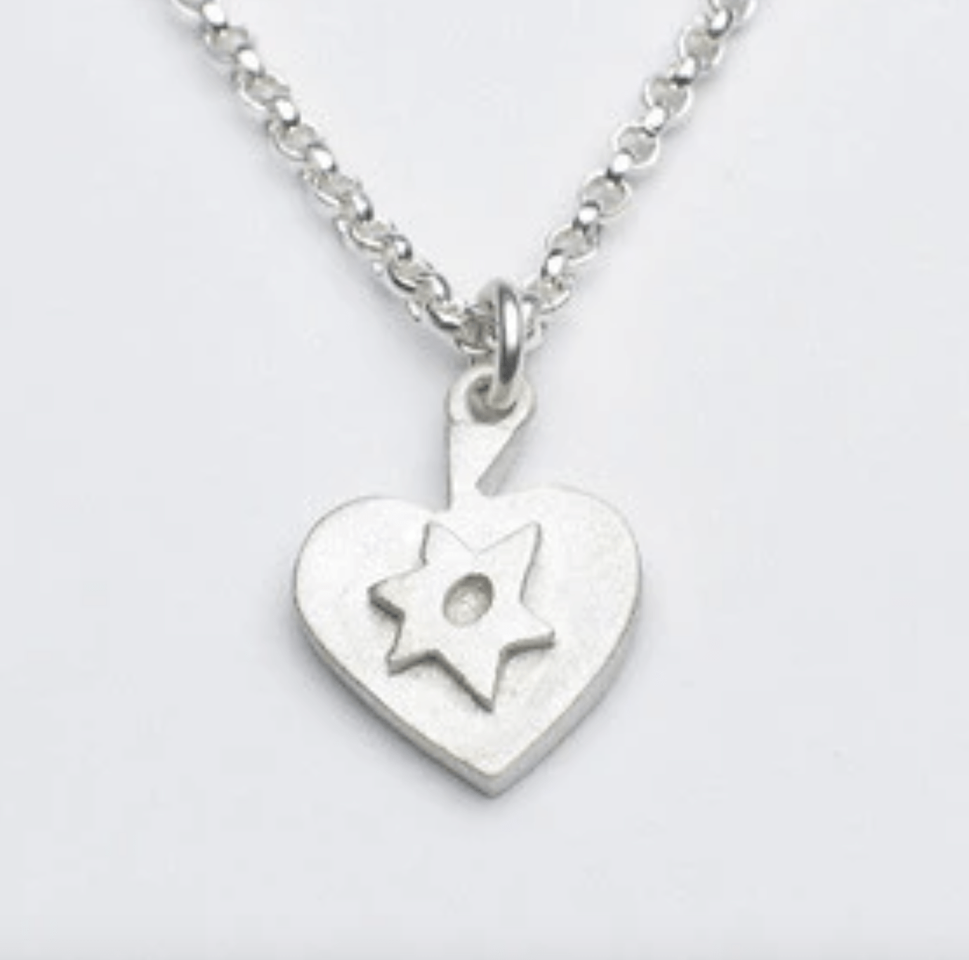 Star of David Heart Necklace With Gem