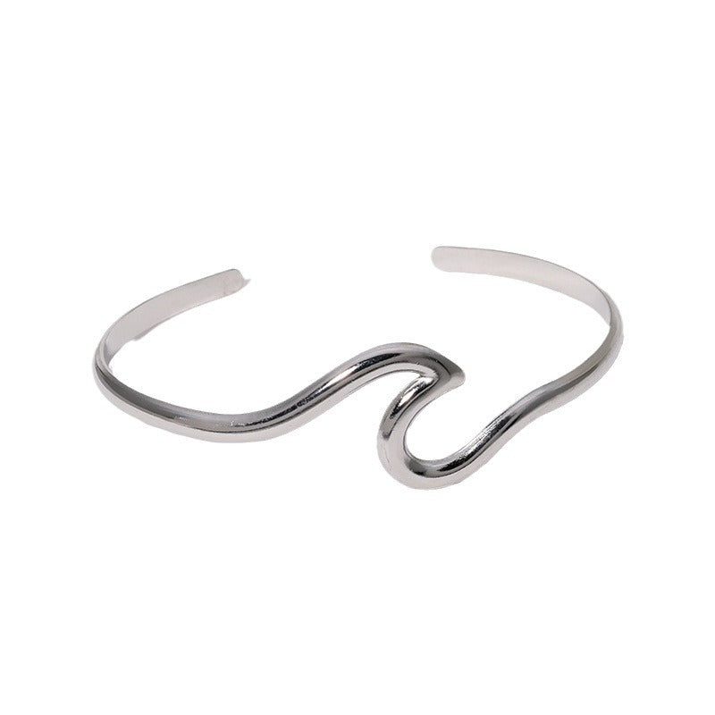 Minimalist Stripe Stainless Steel Electroplating Bangles