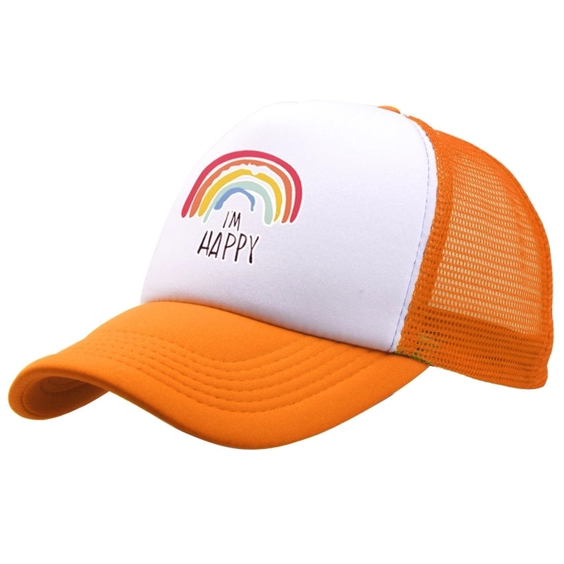 Unisex Minimalist Letter Rainbow Curved Eaves Baseball Cap