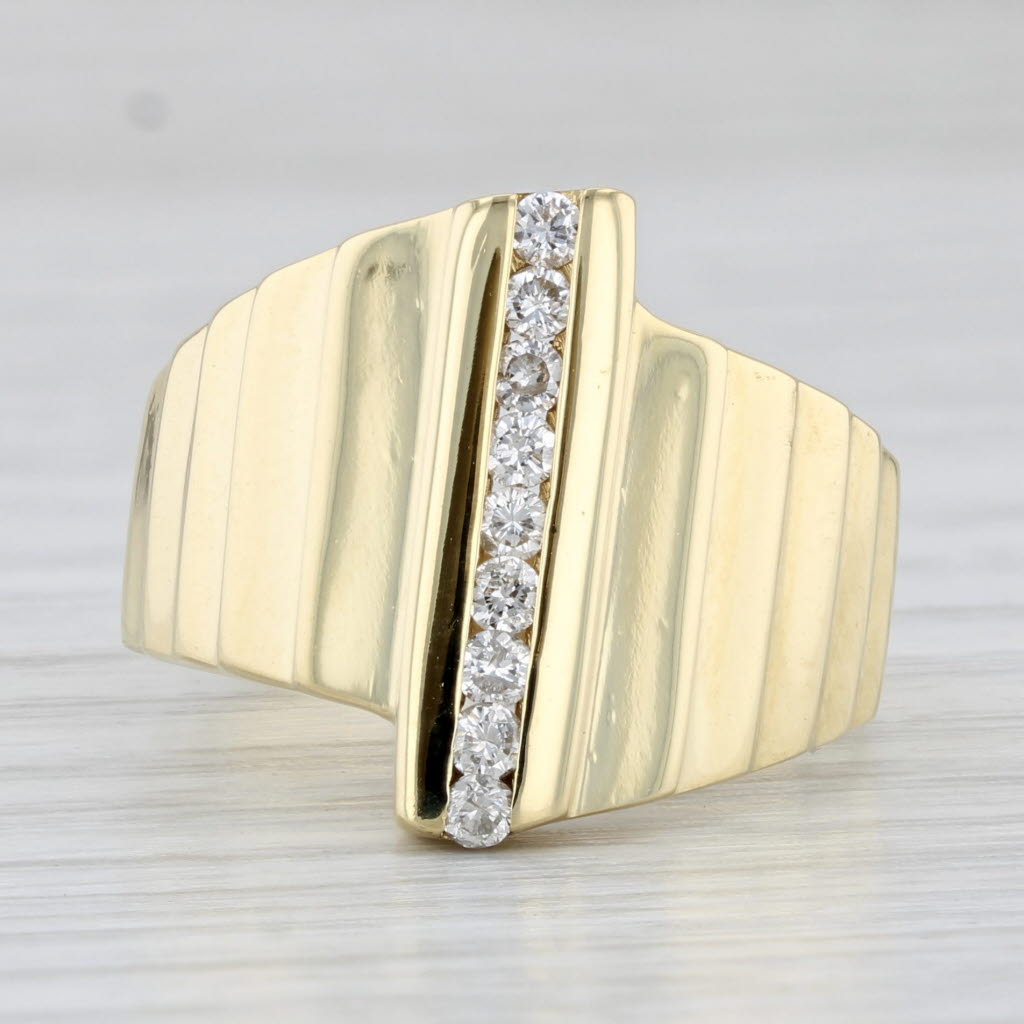 0.23ctw Diamond Beveled Ring 18k Yellow Gold Size 8
