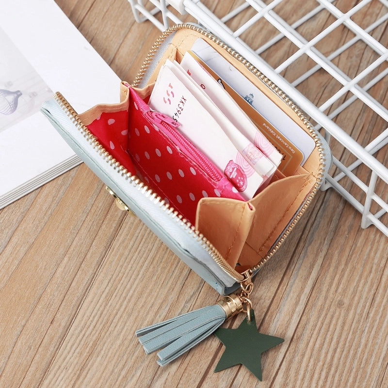 Korean Four-leaf Flower Zipper Short Wallet