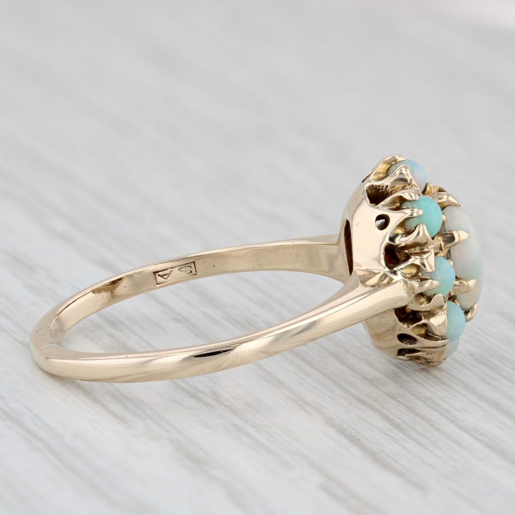Vintage Opal Cabochon Ring 10k Yellow Gold Size 7.5