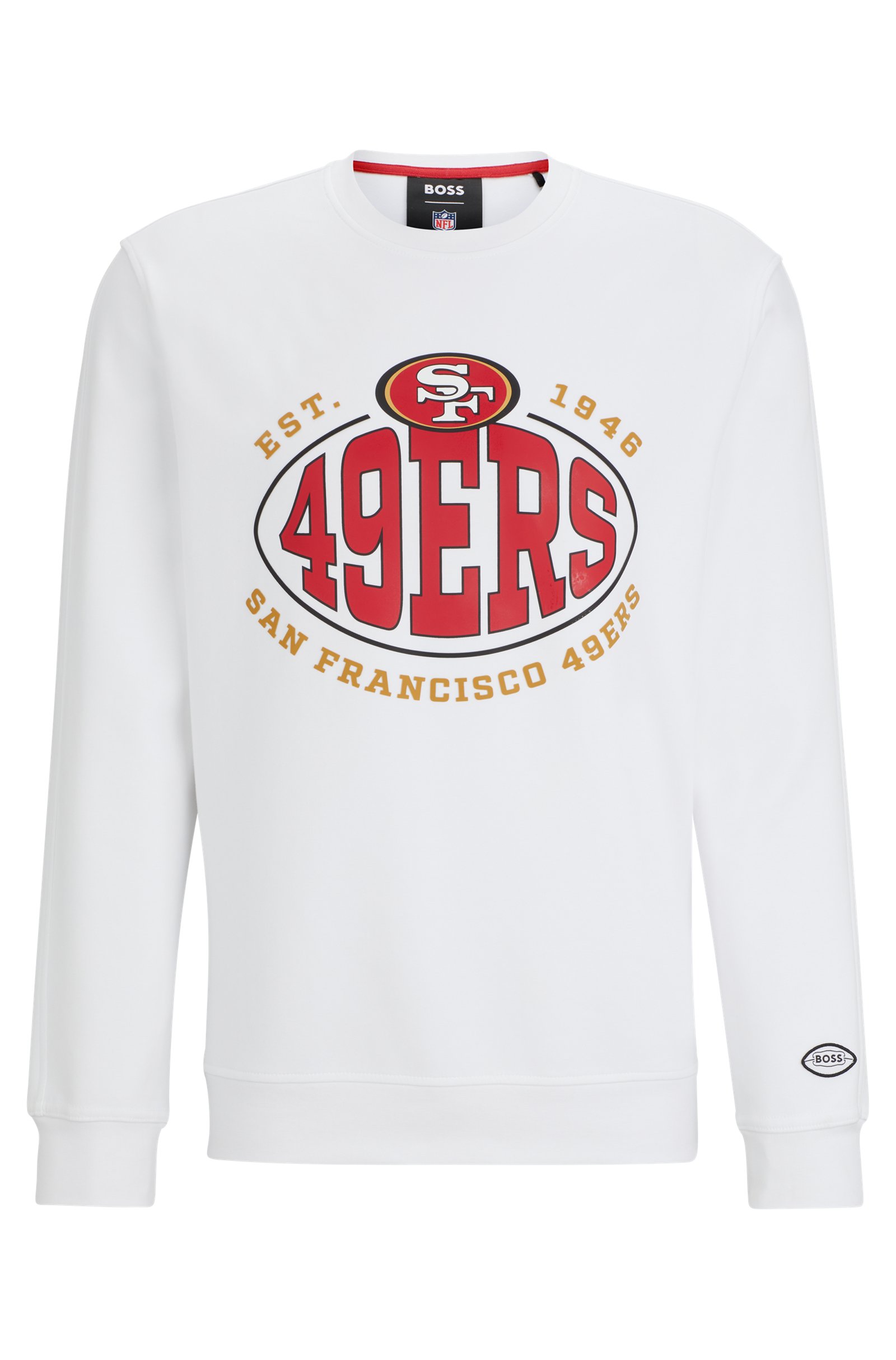 BOSS X NFL COTTON-BLEND SWEATSHIRT WITH COLLABORATIVE BRANDING