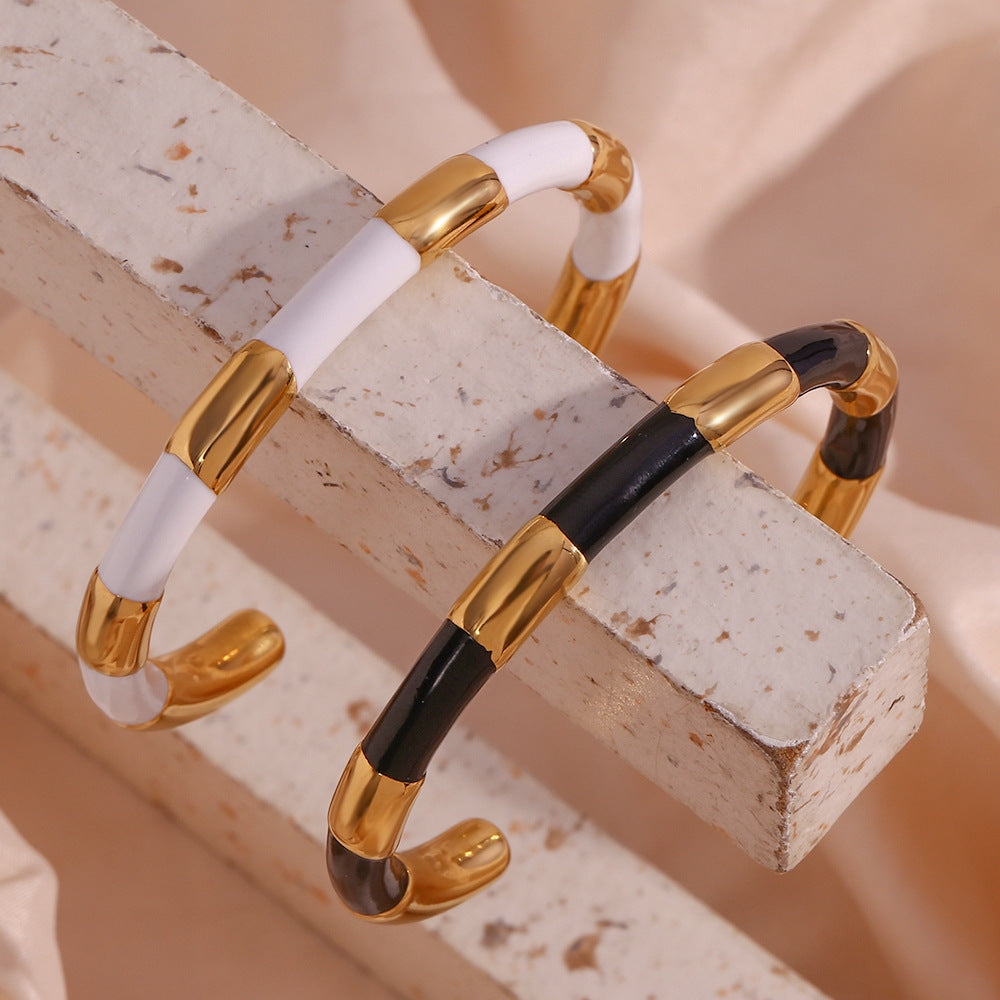Minimalist Circle Stainless Steel 18K Gold Plated Bangles
