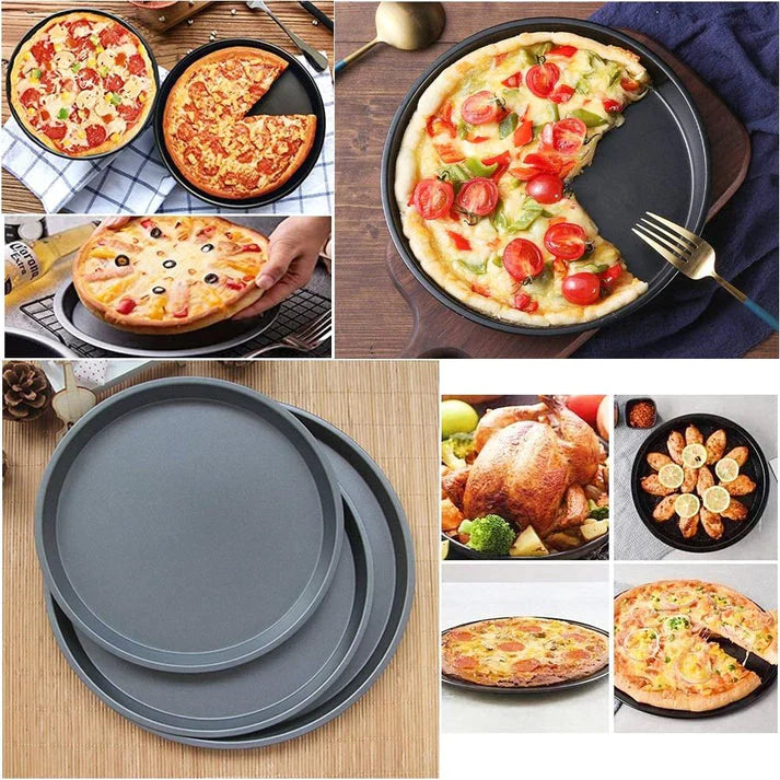 3 Pieces Pizza Pan Non-Stick Pizza Tray