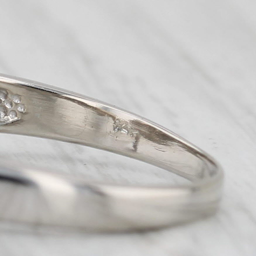 0.52ct Marquise Diamond Solitaire Engagement Ring 14k White Gold Size 9 GGL GIA