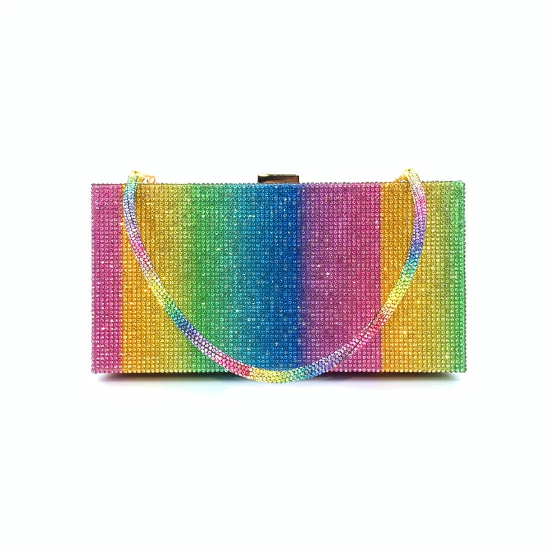 Polyester Stripe Plaid Square Evening Bags