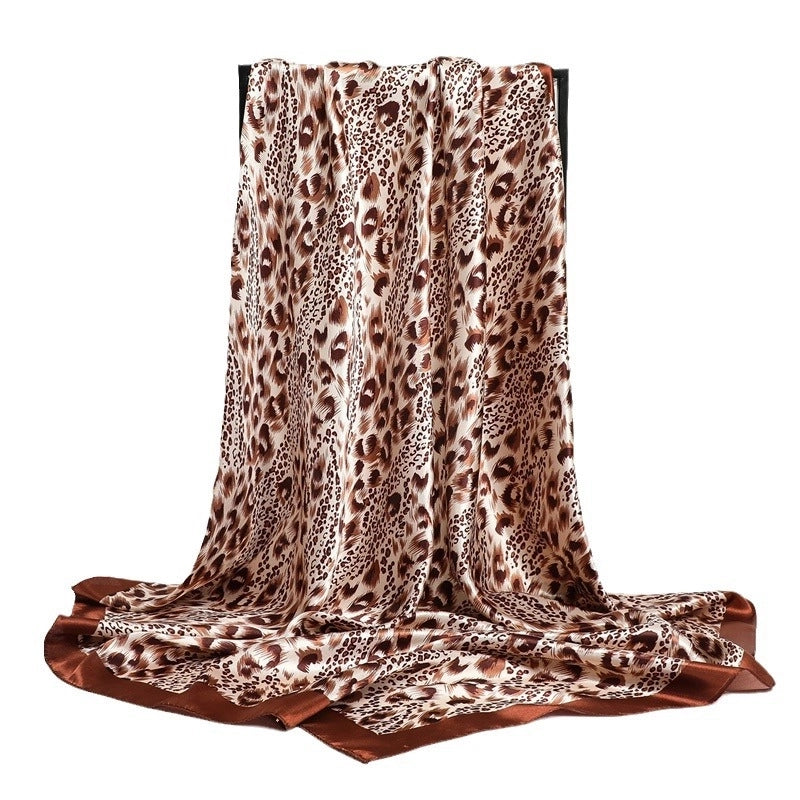 Women's Lady Minimalist Streetwear Leopard Polyester Satin Kerchief