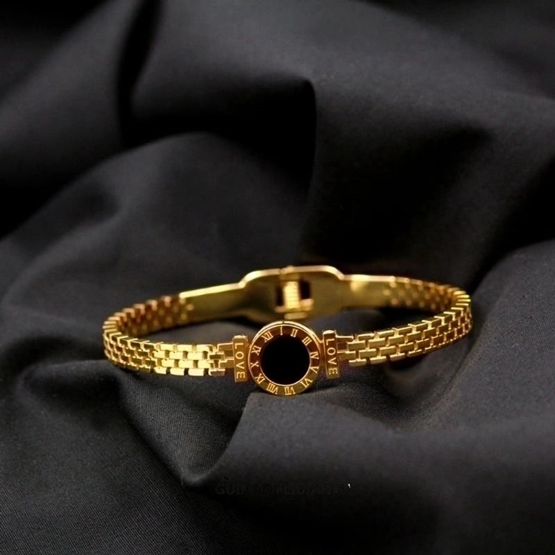Minimalist Round Titanium Steel Plating Bangle 1 Piece