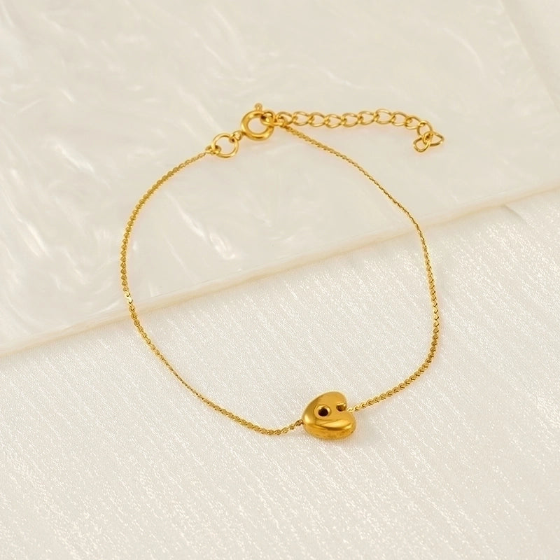 Casual Minimalist Letter 304 Stainless Steel 18K Gold Plated Bracelets In Bulk