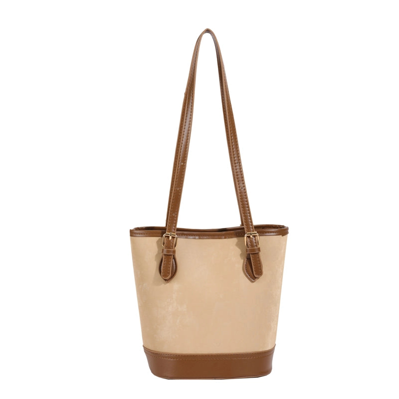 Women's Pu Leather Color Block Streetwear Magnetic Buckle Shoulder Bag