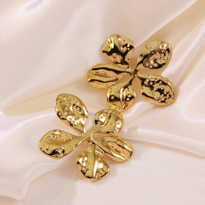 1 Pair Exaggerated Pastoral Streetwear Flower 304 Stainless Steel Imitation Gold  Ear Studs