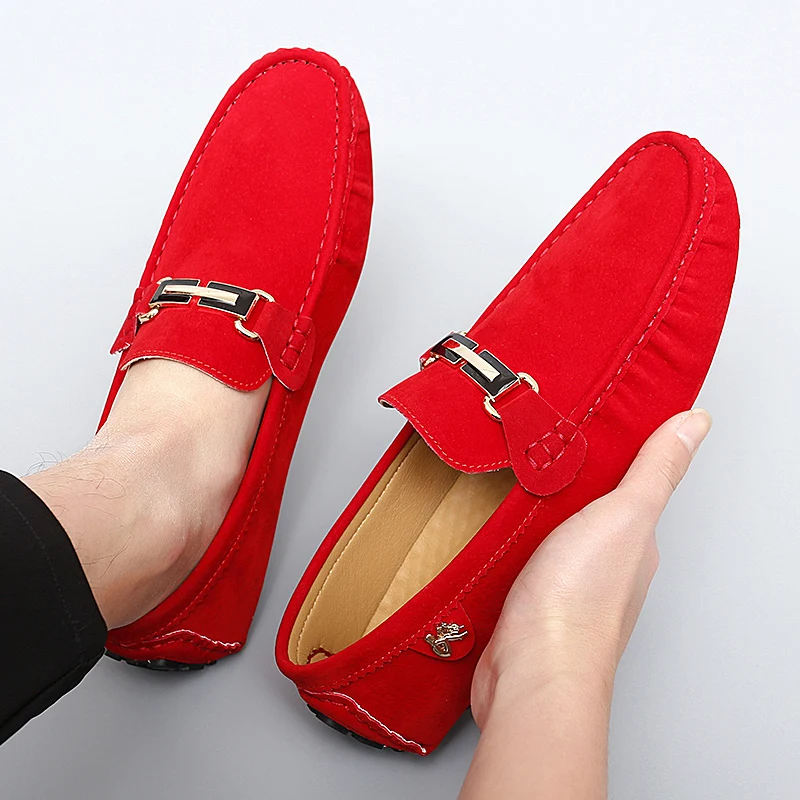 oxford Handmade leather men's leather shoes, casual red multi-color driving sneakers, loafers, boat shoes Large size 47 48 women shoes