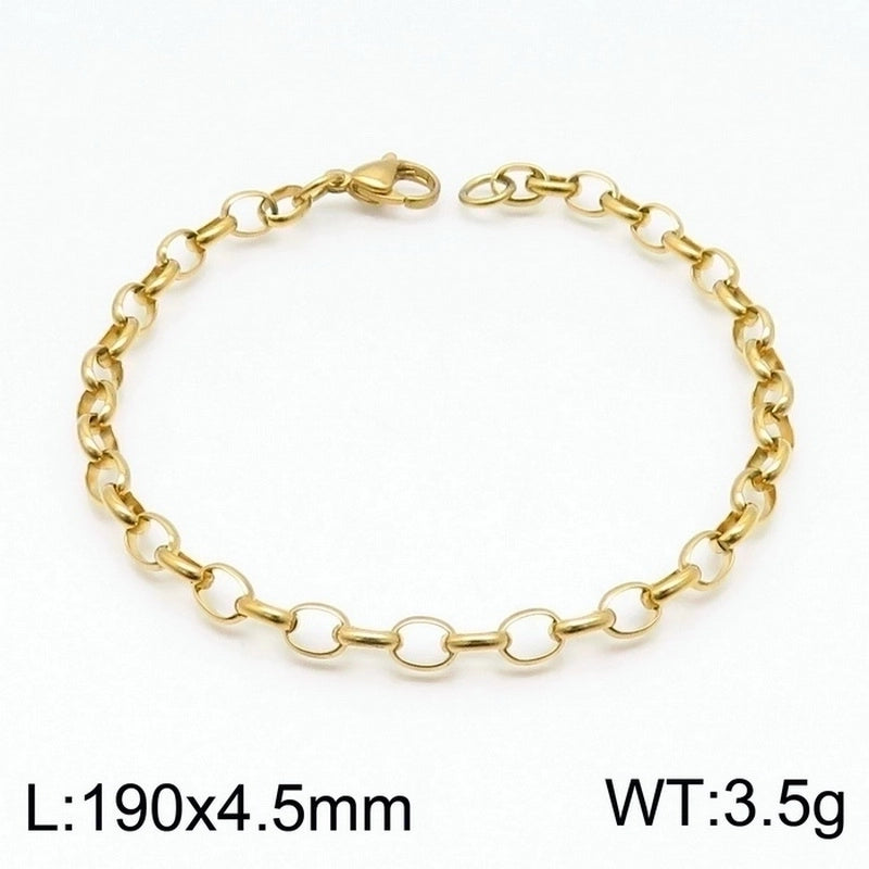 Fashion Geometric Titanium Steel 18K Gold Plated Bracelets In Bulk