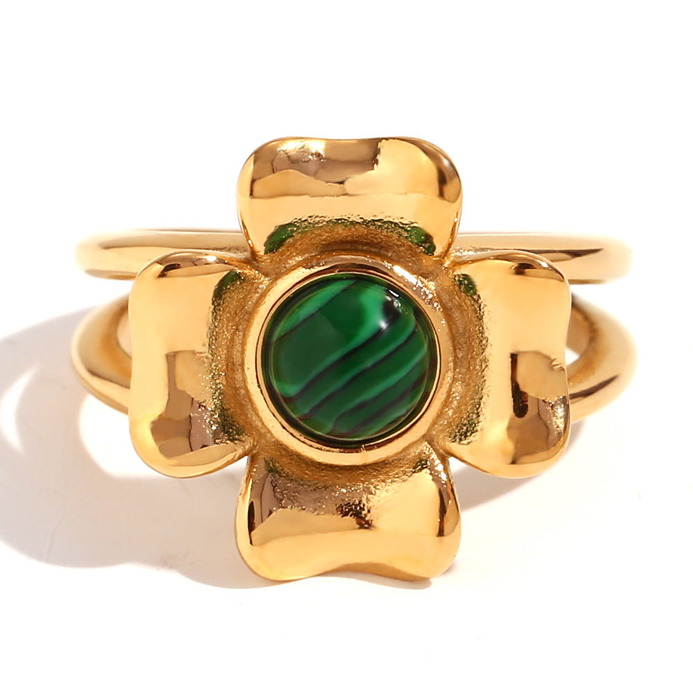 Expressive Fashion Circle Geometric Stainless Steel 18K Gold Plated Rings
