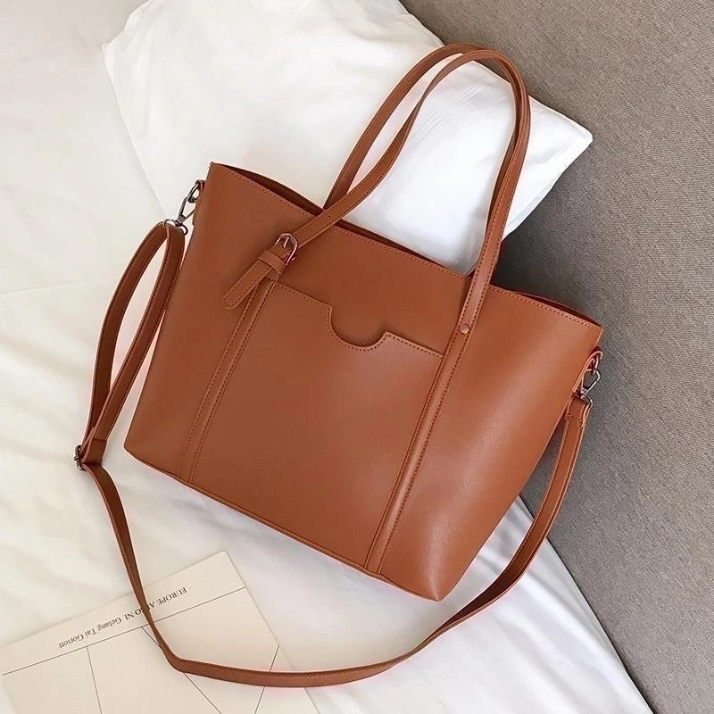 Large Pu Leather Vintage Style Tote Bag Shoulder Bag