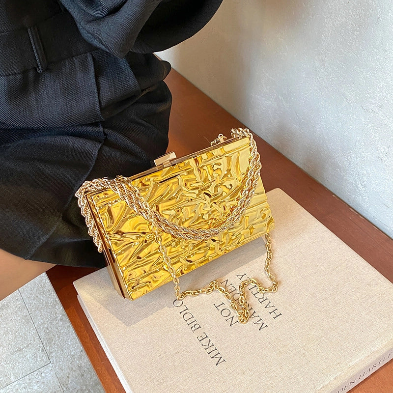 Women's Medium Arylic Solid Color Streetwear Square Lock Clasp Shoulder Bag Crossbody Bag