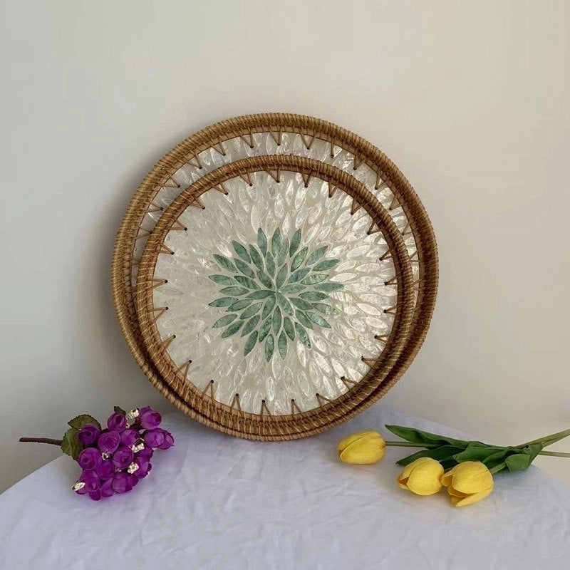 Pastoral Flower Grass Shell Fruit Plate