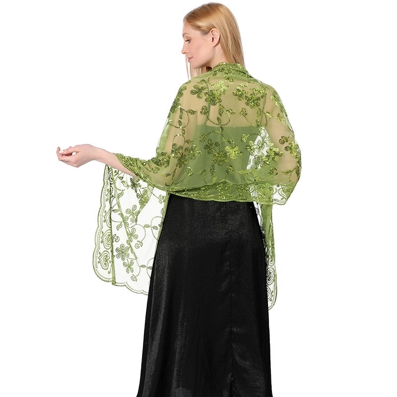 Hot New Arrival Sequin Shawl Wedding Dress Evening Dress Cheongsam Shawl Bridesmaid Shawl Scarf Women