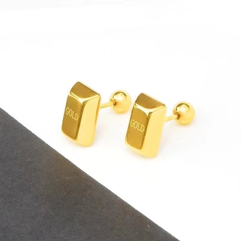Geometric Pattern Plating Flowers 304 Stainless Steel 18K Gold Plated Stainless Steel Earrings