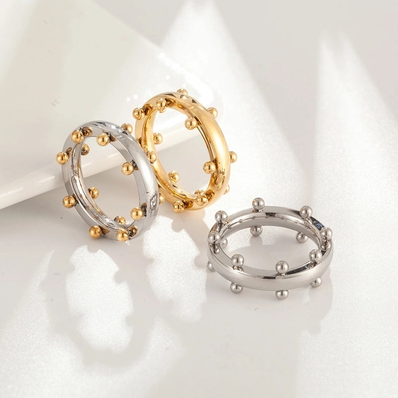 Streetwear Geometric 304 Stainless Steel Mixed Metal Plating Rings