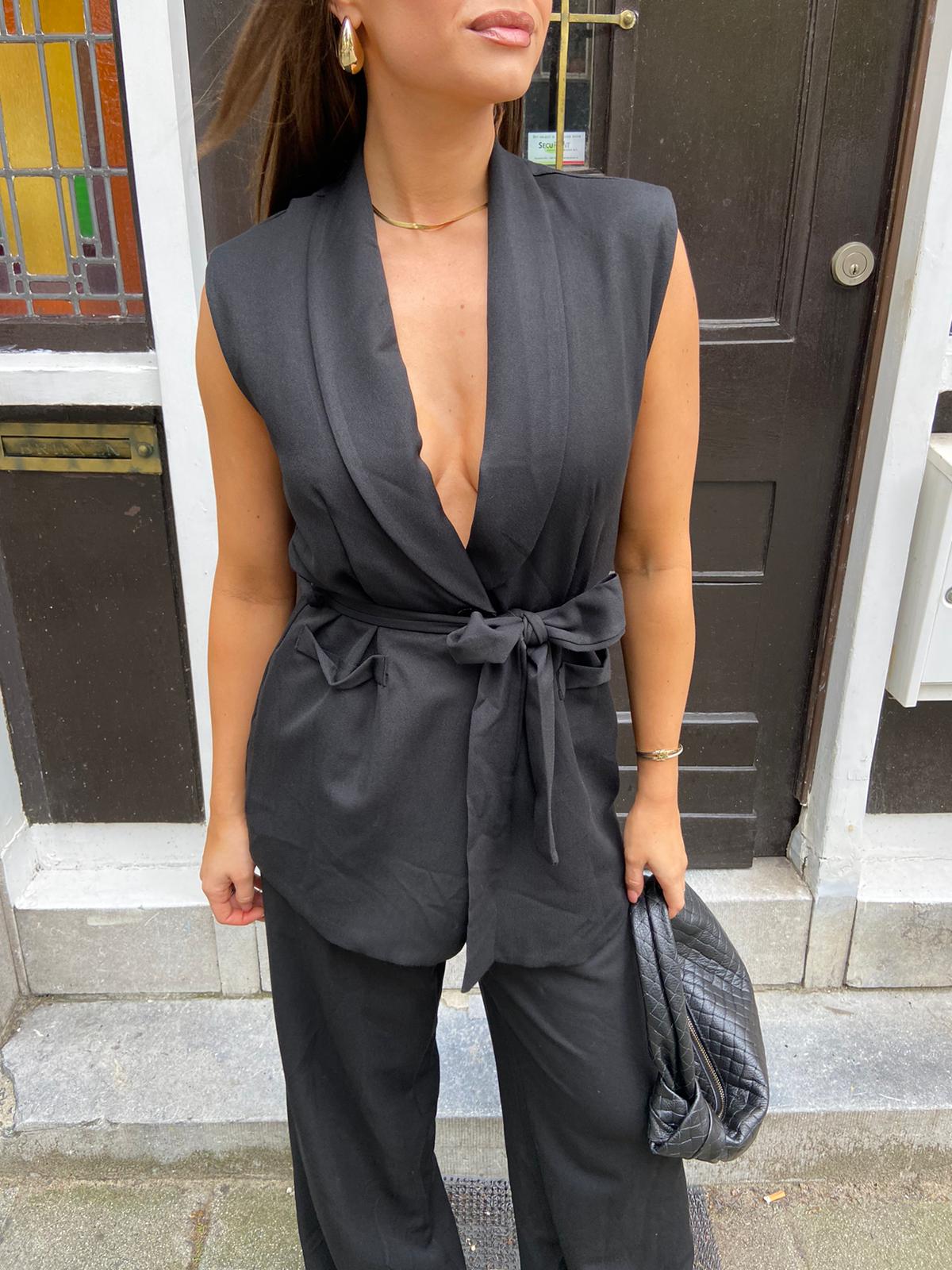 Kate two piece gilet set black